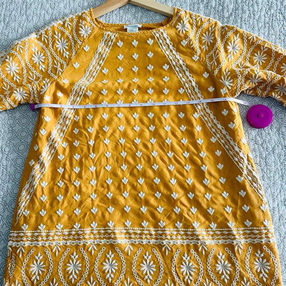 Sundance Embroidered Sunflower Yellow Gold Boho 3/4 Sleeve Top Size S - Picture 5 of 8